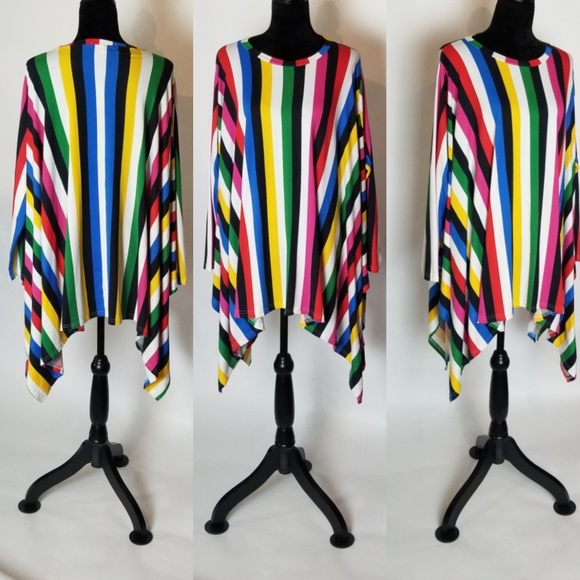 Striped Oversize Poncho - Picture 4 of 6